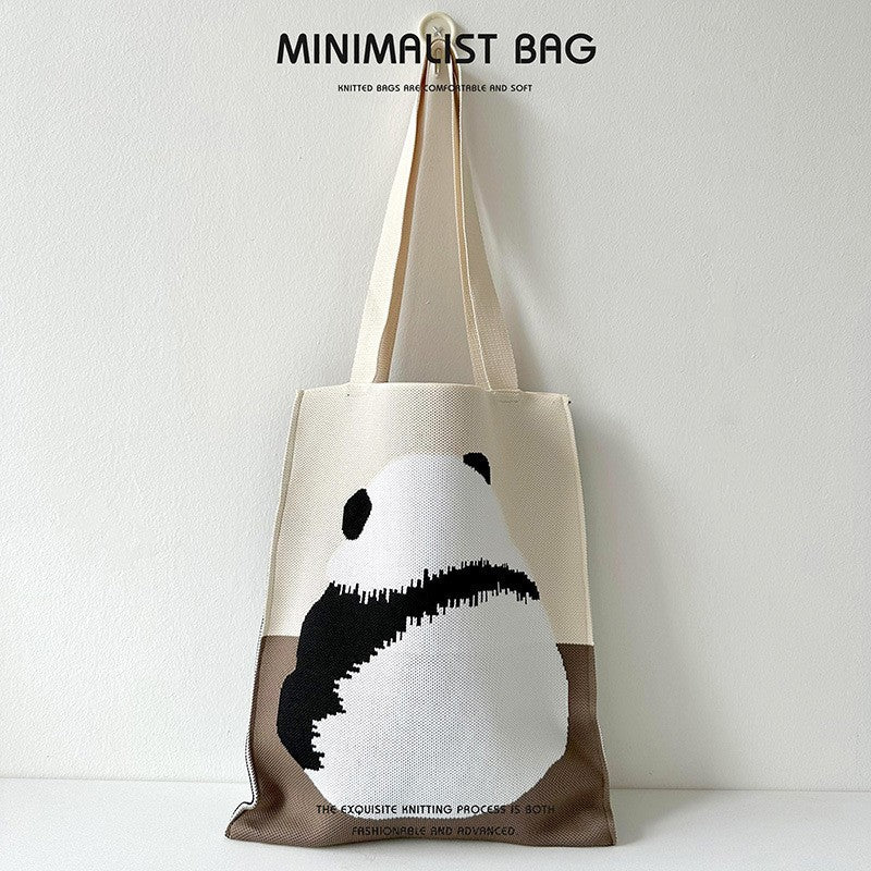 Quirky Knit Shoulder Bag – Novelty Large Tote, Commuter-Friendly Animal Purse