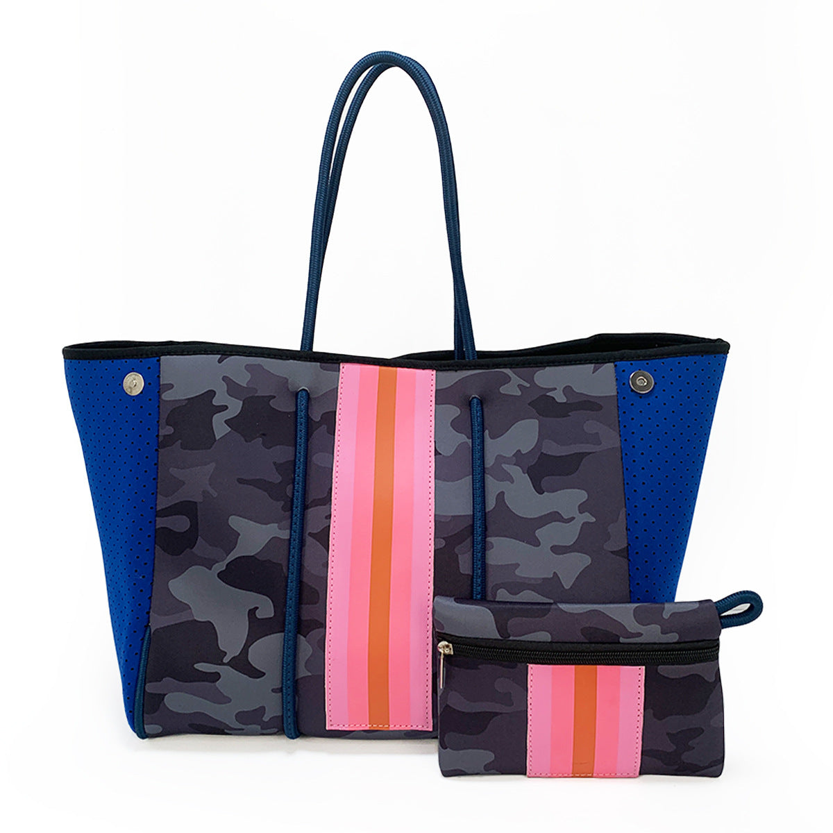 Neoprene Perforated Beach Bucket Bag – Two-in-One Mother-Child Tote, Large Swimming Sand-Proof Purse