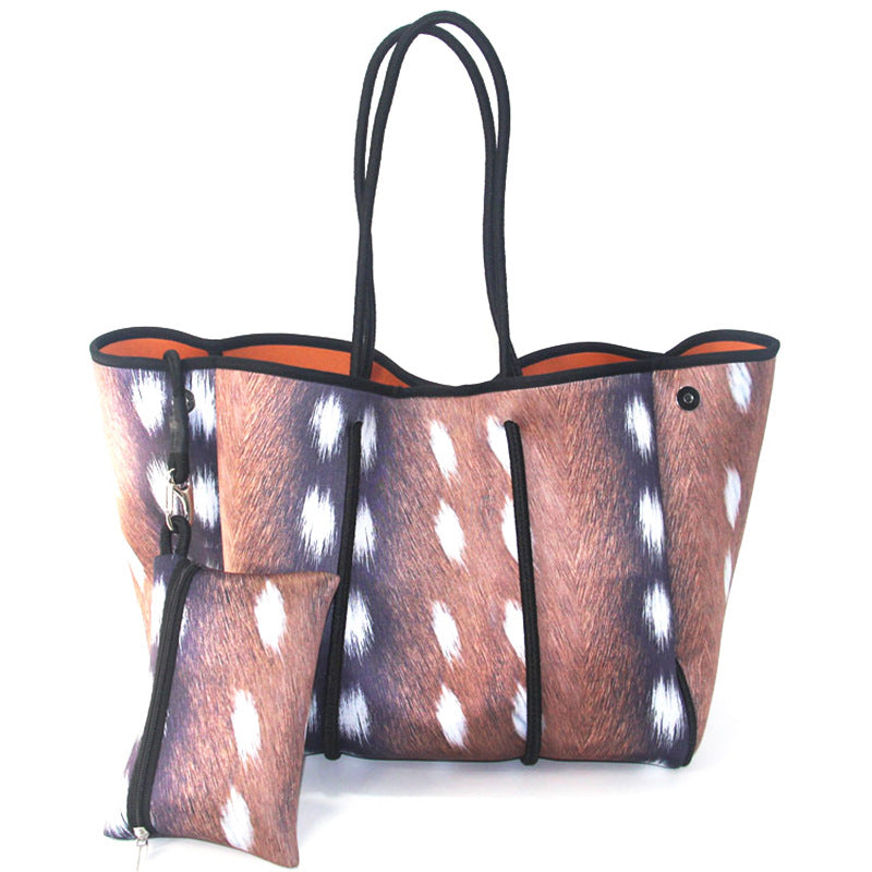Neoprene Perforated Beach Bucket Bag – Two-in-One Mother-Child Tote, Large Swimming Sand-Proof Purse
