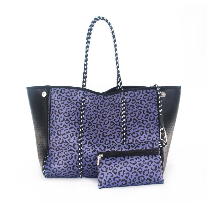 Neoprene Perforated Beach Bucket Bag – Two-in-One Mother-Child Tote, Large Swimming Sand-Proof Purse