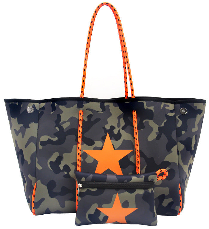 Neoprene Perforated Beach Bucket Bag – Two-in-One Mother-Child Tote, Large Swimming Sand-Proof Purse