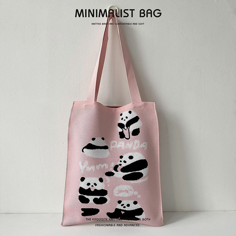 Quirky Knit Shoulder Bag – Novelty Large Tote, Commuter-Friendly Animal Purse