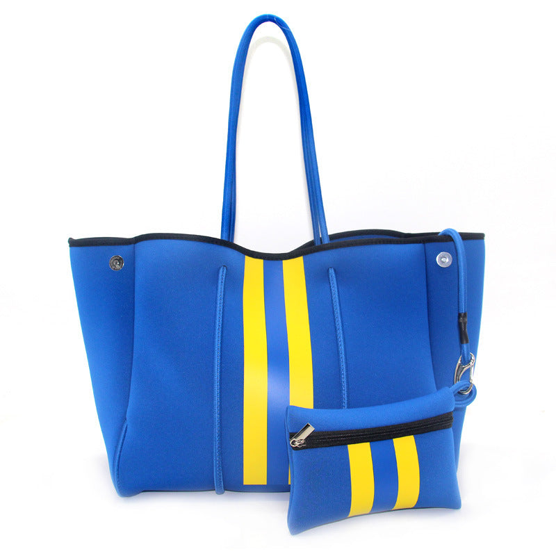 Neoprene Perforated Beach Bucket Bag – Two-in-One Mother-Child Tote, Large Swimming Sand-Proof Purse