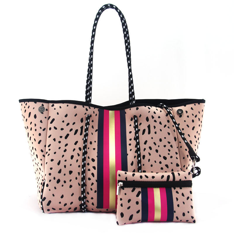 Neoprene Perforated Beach Bucket Bag – Two-in-One Mother-Child Tote, Large Swimming Sand-Proof Purse