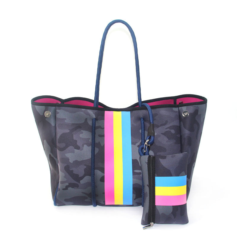 Neoprene Perforated Beach Bucket Bag – Two-in-One Mother-Child Tote, Large Swimming Sand-Proof Purse