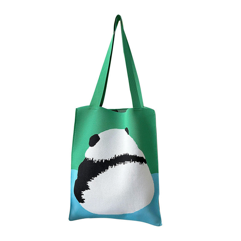 Quirky Knit Shoulder Bag – Novelty Large Tote, Commuter-Friendly Animal Purse