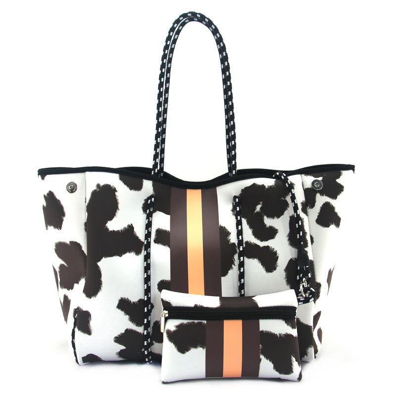 Neoprene Perforated Beach Bucket Bag – Two-in-One Mother-Child Tote, Large Swimming Sand-Proof Purse