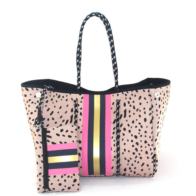 Neoprene Perforated Beach Bucket Bag – Two-in-One Mother-Child Tote, Large Swimming Sand-Proof Purse