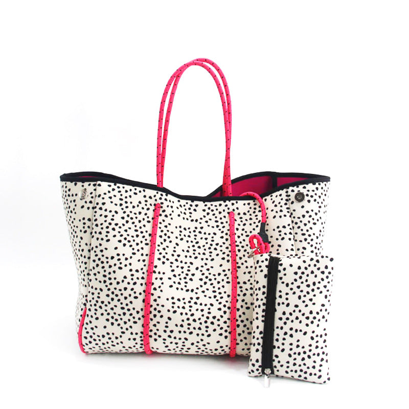 Neoprene Perforated Beach Bucket Bag – Two-in-One Mother-Child Tote, Large Swimming Sand-Proof Purse