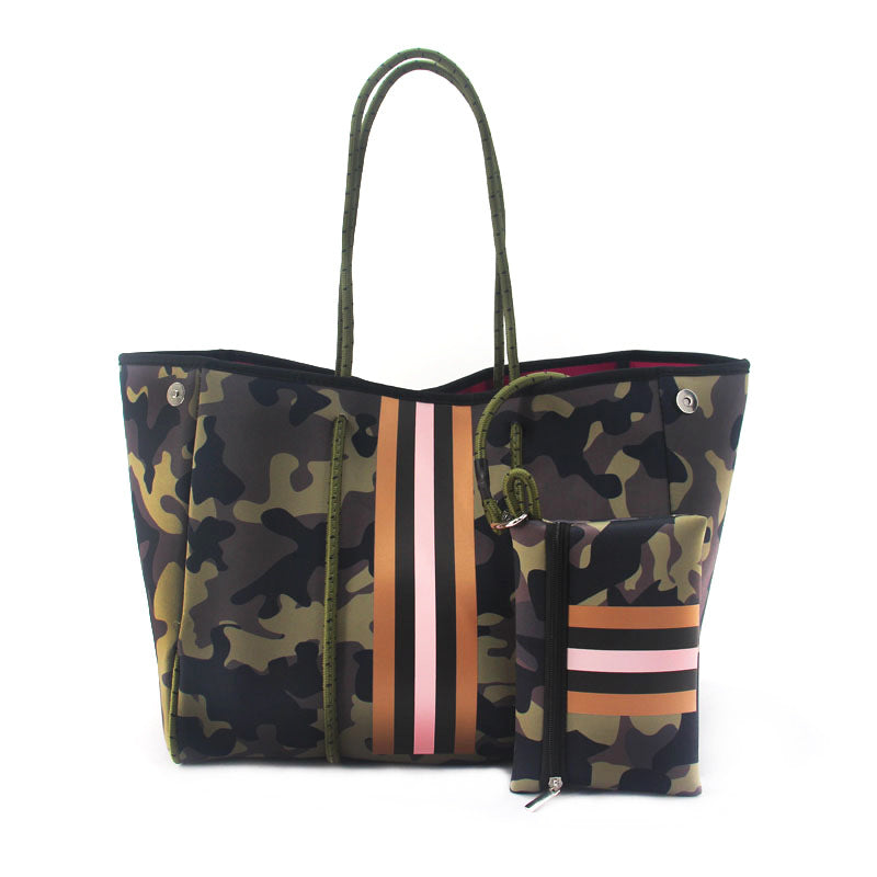 Neoprene Perforated Beach Bucket Bag – Two-in-One Mother-Child Tote, Large Swimming Sand-Proof Purse