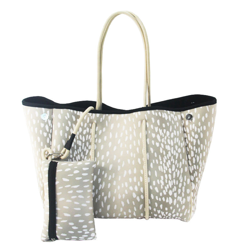 Neoprene Perforated Beach Bucket Bag – Two-in-One Mother-Child Tote, Large Swimming Sand-Proof Purse