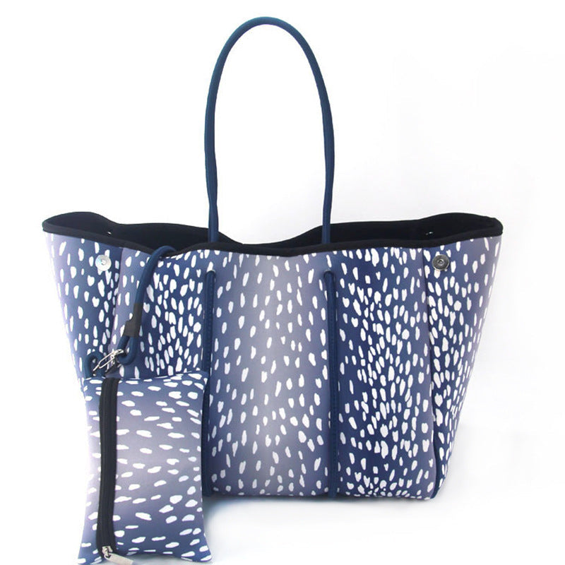 Neoprene Perforated Beach Bucket Bag – Two-in-One Mother-Child Tote, Large Swimming Sand-Proof Purse
