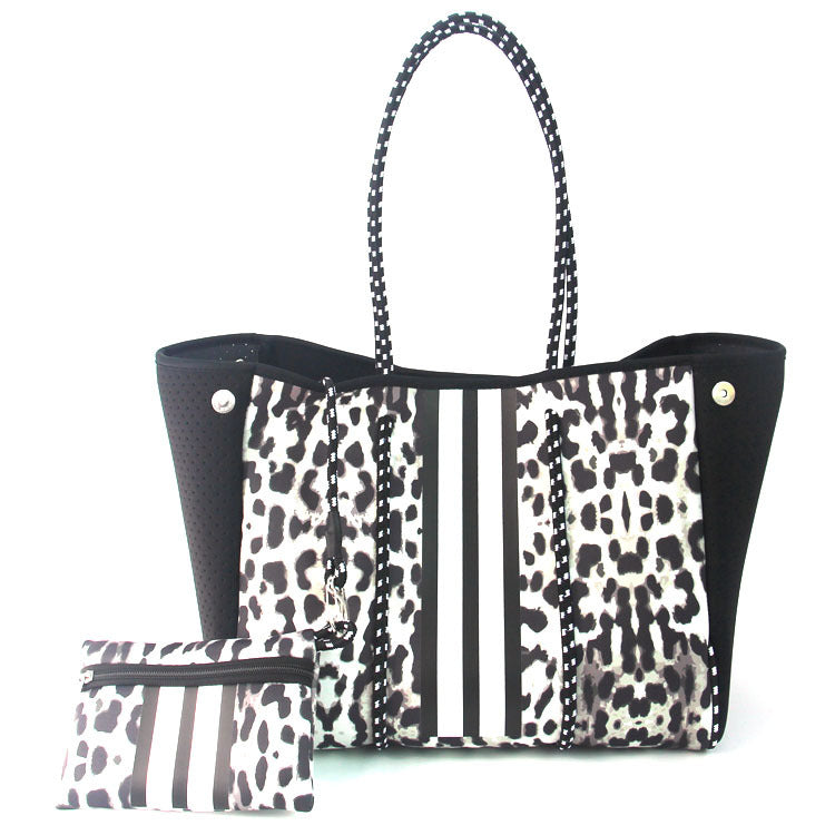 Neoprene Perforated Beach Bucket Bag – Two-in-One Mother-Child Tote, Large Swimming Sand-Proof Purse