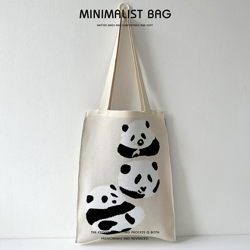 Quirky Knit Shoulder Bag – Novelty Large Tote, Commuter-Friendly Animal Purse
