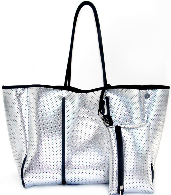Neoprene Perforated Beach Bucket Bag – Two-in-One Mother-Child Tote, Large Swimming Sand-Proof Purse