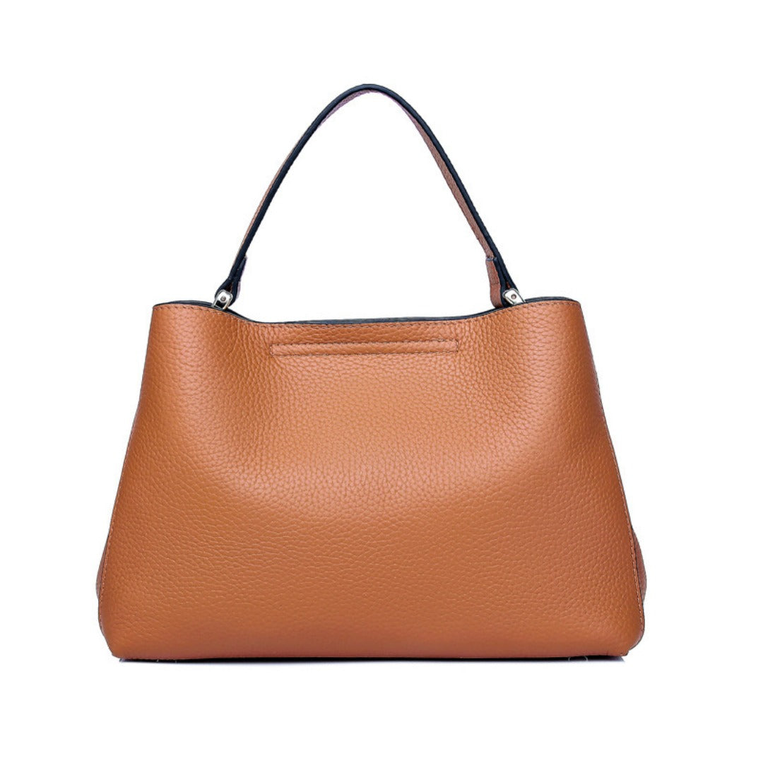 Elegant Genuine Leather Handbag - Fashionable Casual Leather Tote Purse & Shoulder Crossbody Bag for Women